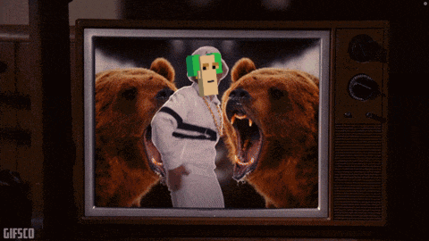 a tv screen shows two bears and the words i 'm a bad boy on it