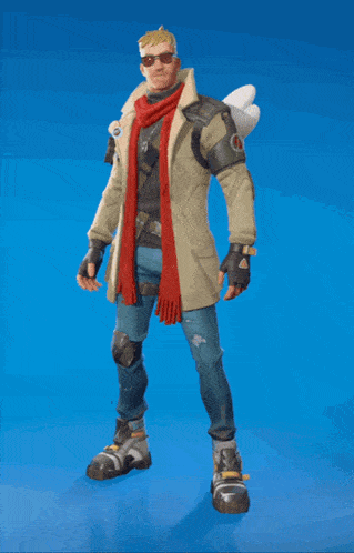 a man in a coat and scarf is holding a knife with pink hearts surrounding him