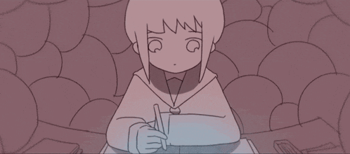 a cartoon drawing of a girl with the letter g on her face