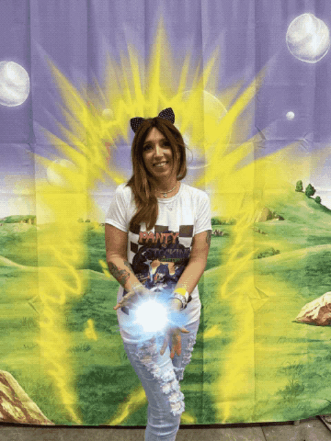 a woman wearing a shirt that says panty rocking