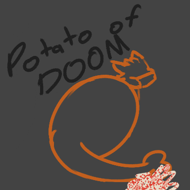 a drawing of a potato says potato of doom
