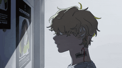 a drawing of a person looking at a sign that says ' missing '