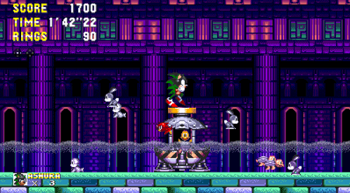 a sonic the hedgehog video game with score 1700