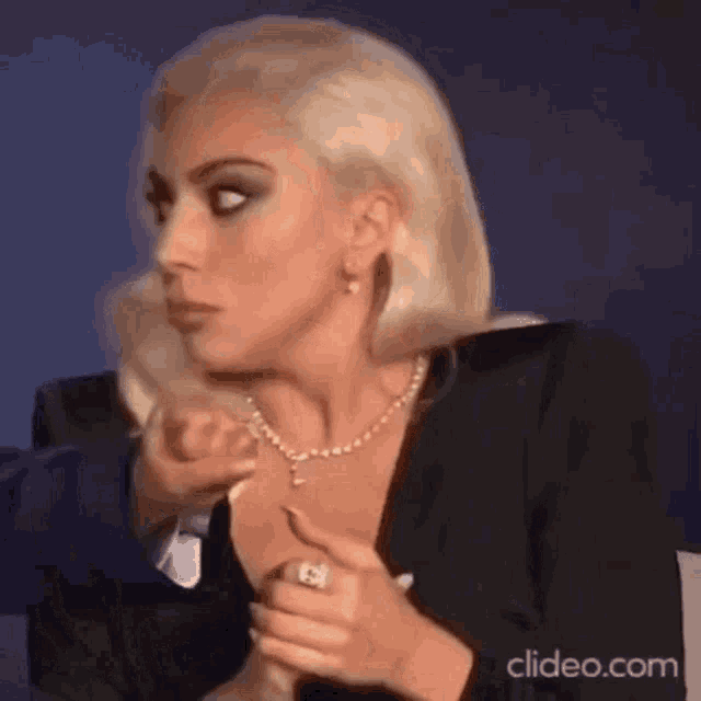 Lady Gaga Lady Gaga House Of Gucci Promo GIF - Lady Gaga Lady Gaga House Of Gucci Promo Awkward Nod GIFs