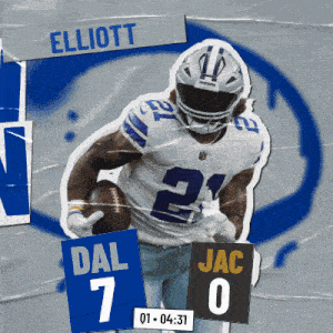 a football player with the name elliott on his jersey
