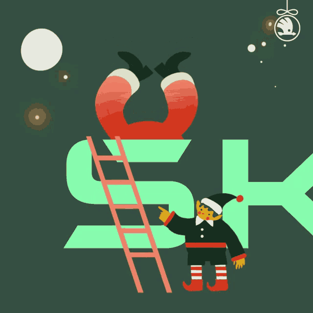 a cartoon illustration of a ladder leading up to a letter s