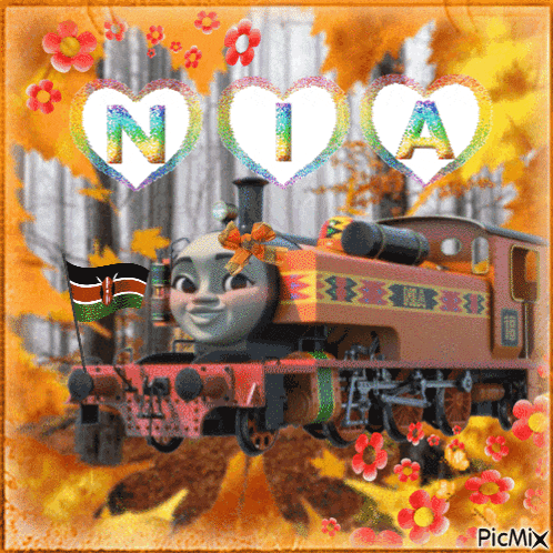 a picture of a train with the letters n and a