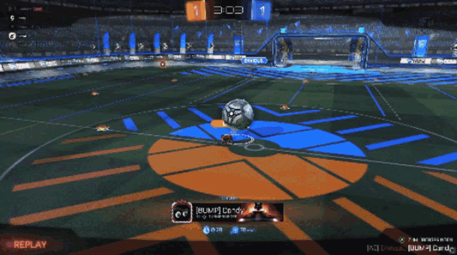 a rocket league game is being played on a computer monitor