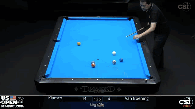 a pool table with a blue cloth that says diamond