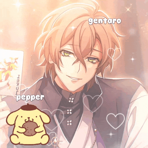 a cartoon of a boy with the name gentaro written on it