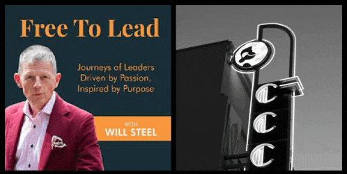 a man in a red jacket is on the cover of a book titled free to lead