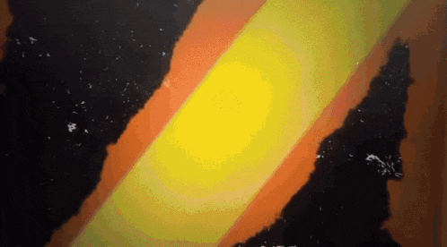 a yellow and orange striped background with a black stripe in the middle .