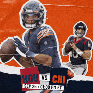 an advertisement for a football game between the bears and the texans