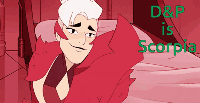 a picture of a cartoon character with the words d & p is scorpio on it