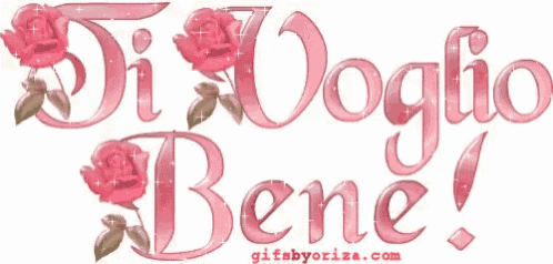 a graphic that says di voglio bene with roses