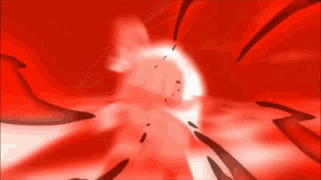 a red background with a white circle in the middle