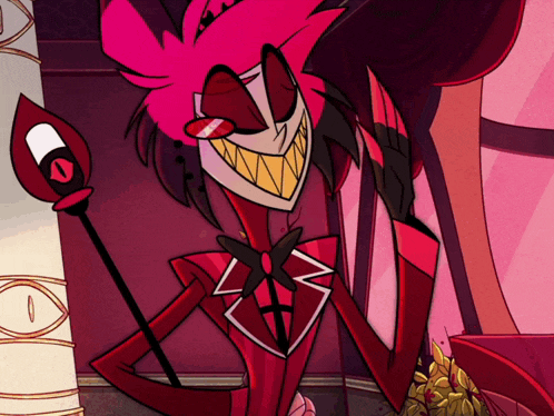 a cartoon character with a huge smile and a crown