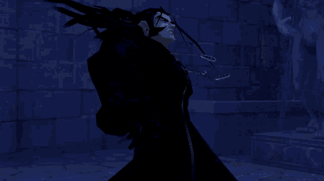 a cartoon character with dreadlocks is holding a spear