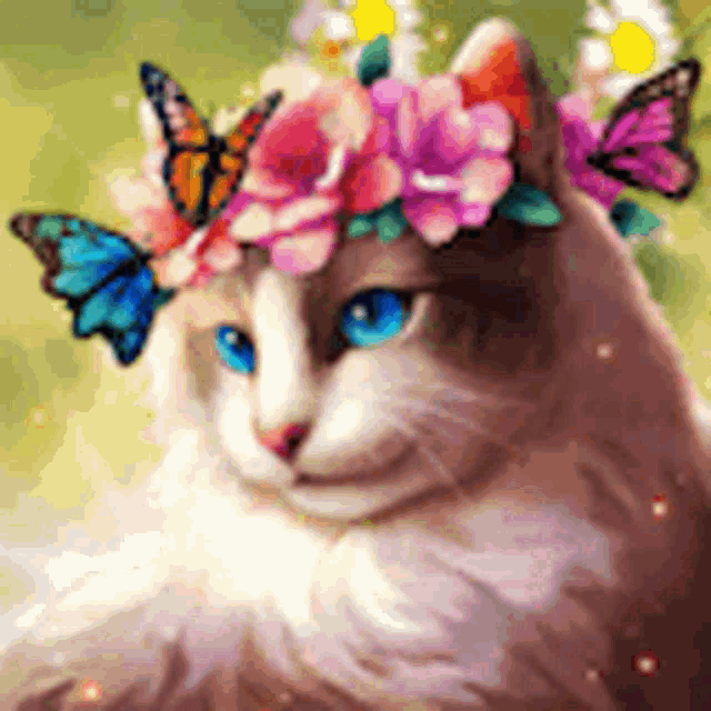 Cat Butterflies GIF - Cat Butterflies GIFs
