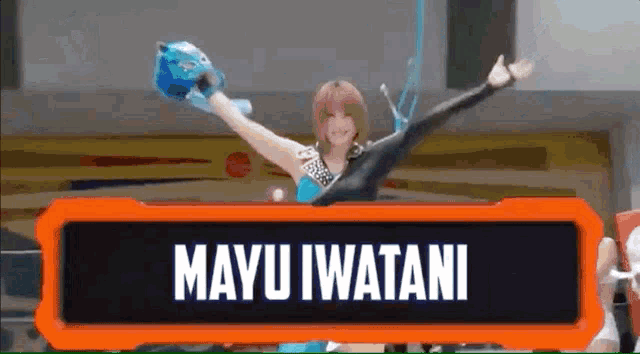 mayu iwatani is a female wrestler with a blue mask on her head