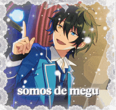 a picture of a boy with the words somos de megu