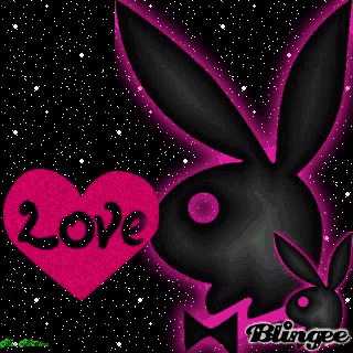 a playboy bunny with a heart that says love