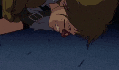a person is laying on their back in front of a yellow line that says 7