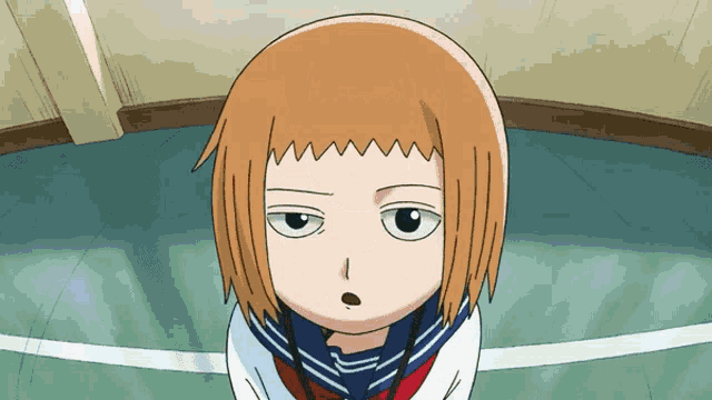 a cartoon of a girl with a surprised expression on her face