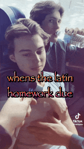 a picture of a man with the caption when the latin homework due