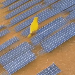 an aerial view of a field of solar panels