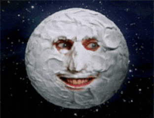 a moon with a face on it is smiling