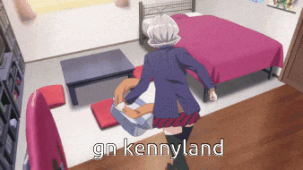 gn kennyland is written on a picture of a girl in a room