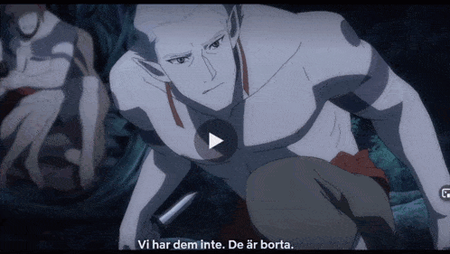 a video of a man with a knife says vi har dem inte de är borta