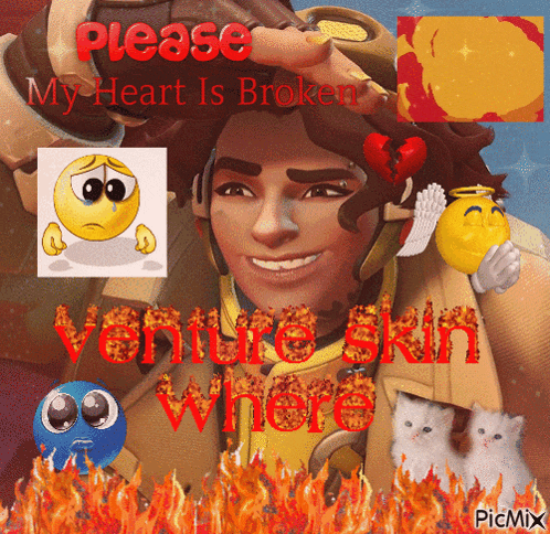 a cartoon of a man with a broken heart and the words " please my heart is broken "