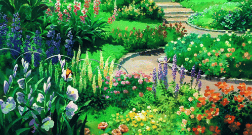 Garden Flowers GIF - Garden Flowers Anime GIFs