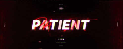 the word patient is displayed in red and white on a black background