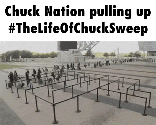 a sign that says chuck nation pulling up # thelifeofchucksweep