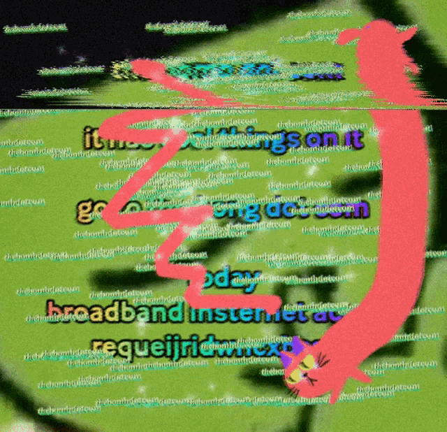 a green background with a red arrow pointing to the word broadband