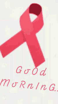 a red ribbon with the words good morning on it