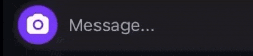 a black background with a purple circle and the word message