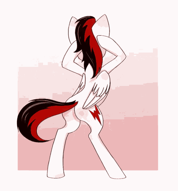 a drawing of a pony with a lightning bolt on its back