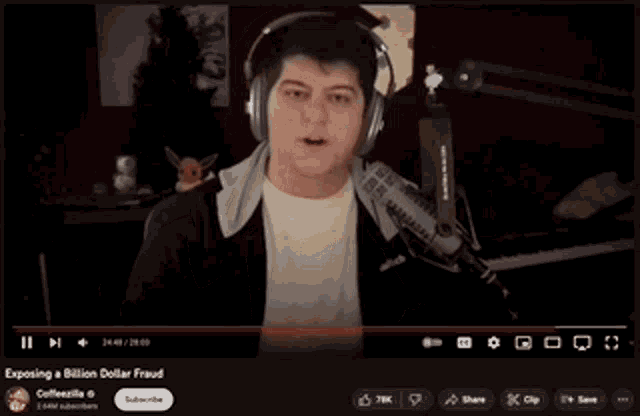 a man wearing headphones is on a youtube video