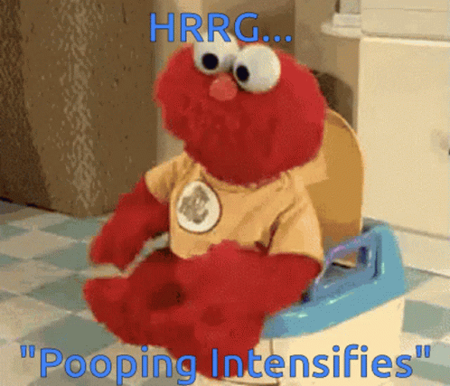 Elmo Toilet Pooping Intensifies GIF
