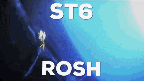 a blue background with st6 rosh written in white letters