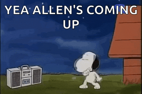 a cartoon of snoopy dancing in front of a boombox .