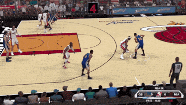 a basketball game is being played at the american airlines arena in miami