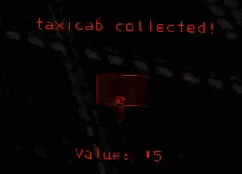 a screen that says taxicab collected with a picture of a person