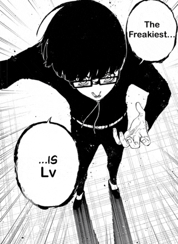 a black and white drawing of a person with the words the freakiest is lv on the bottom