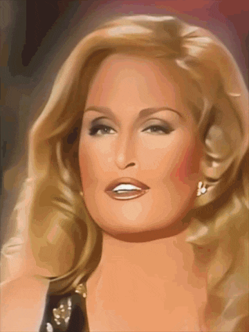 a close up of a woman 's face with blonde hair and earrings