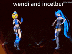 a pixel art of a girl with the words wendi and incelbur written above her